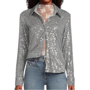 NWT Sanctuary Radian Sequin Top
Silver Size XS
